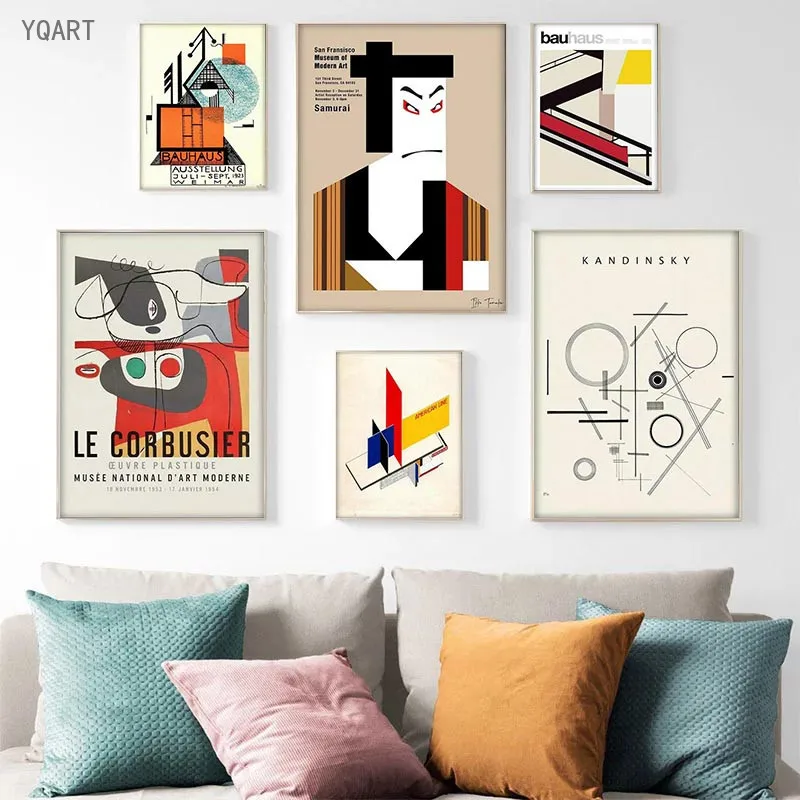 

Bauhaus Canvas Poster Weimar 1923 Exhibition Abstract Pictures Posters and Prints for Modern Home Living Room Decor No Frame