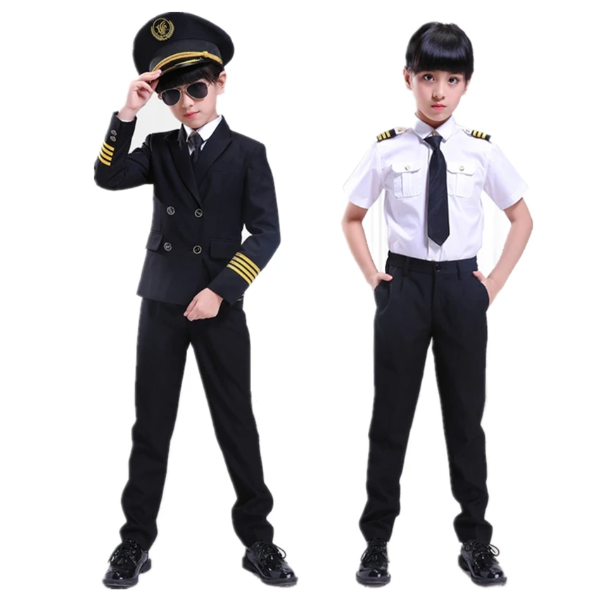 champú cojo Ya Disfraces de piloto para niños, Cosplay para niños y niñas, disfraz de  Asistente de vuelo, avión, avión, uniforme de rendimiento de la Fuerza  Aérea| | - AliExpress