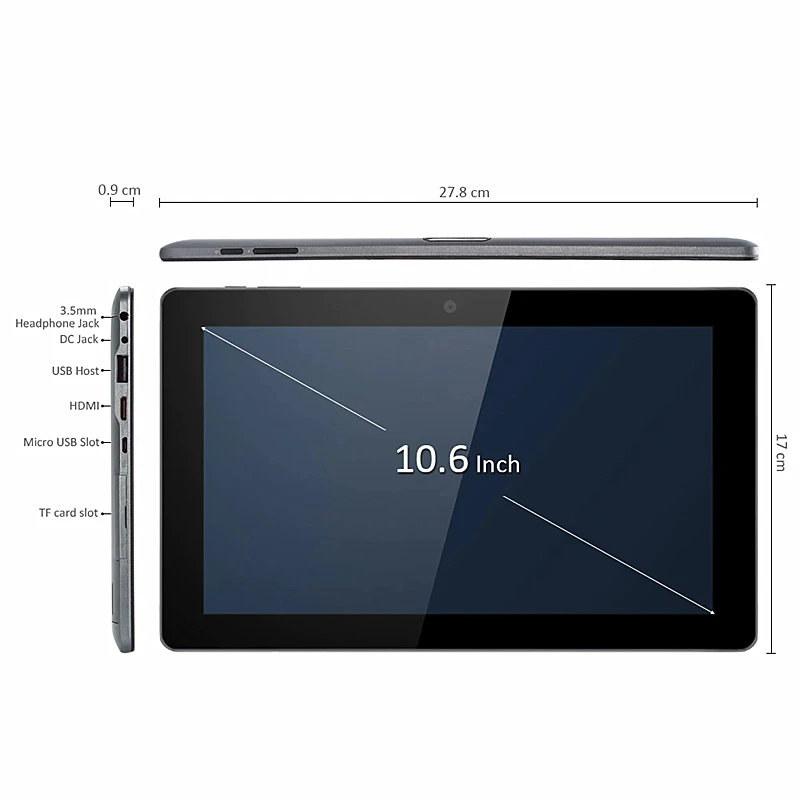 Cube 10.6-Inch Tablet PC - 2GB DDR+32GB, Windows 10 & Android 4.4, 1366 x 768 IPS Screen, Dual Camera, WIFI, Quad Core, HDMI-Compatible, USB Description Image.This Product Can Be Found With The Tag Names Computer Office, Cube, Tablets