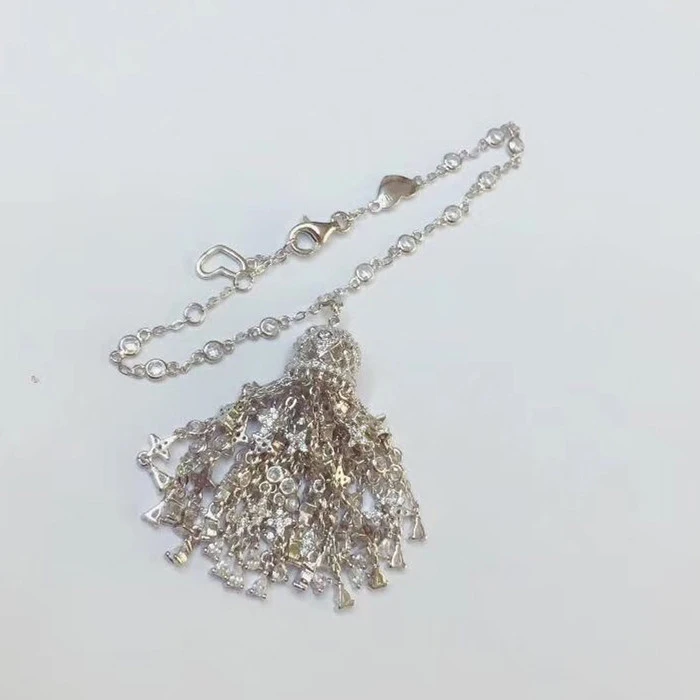 Дизайнерская мода 925 стерлингового серебра ювелирные изделия 3A кубического циркония браслет для вечеринки