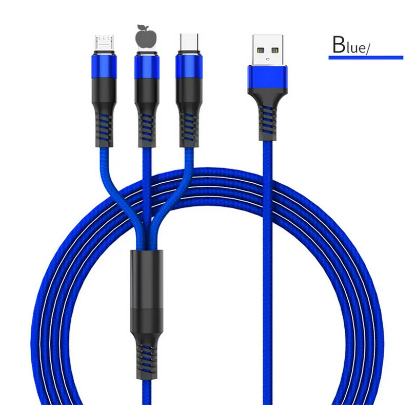 USB кабель для передачи данных для iPhone XS X 8 7 6 быстрая зарядка Зарядное устройство 3 в 1 микро USB кабель для Android USB Type C мобильные телефонные кабели для Samsung S9
