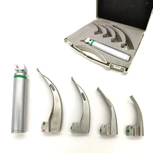 Напрямую с фабрики ларингоскопы волоконно-оптический набор освещения высокое качество 4 лезвия с батарейной ручкой