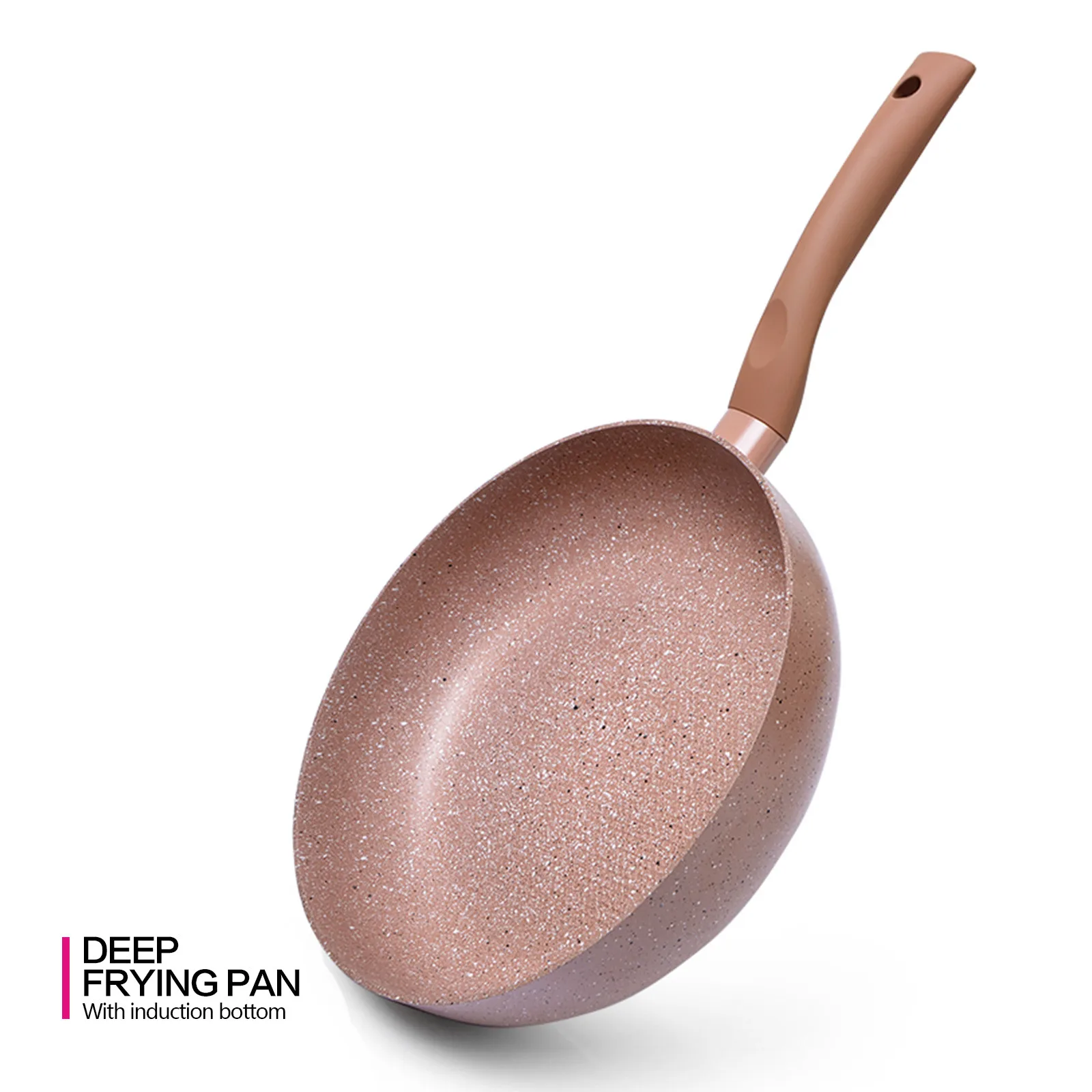 

Deep pan 20-28CM LATTE series non-stick aluminum marble coating for Gas Induction Cooker