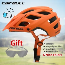 Cycling helmet for Men MTB Road Visor Bike Helmets Integral Insect Net Ultralight Ventilated Cairbull Helmets Casco Mtb Enduro