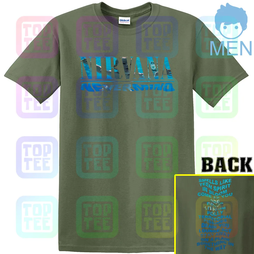 Новинка Nirvana Nevermind Track List 1991 Мужская Винтажная Футболка уличная одежда размер S-3Xl - Цвет: MEN-ARMY GREEN