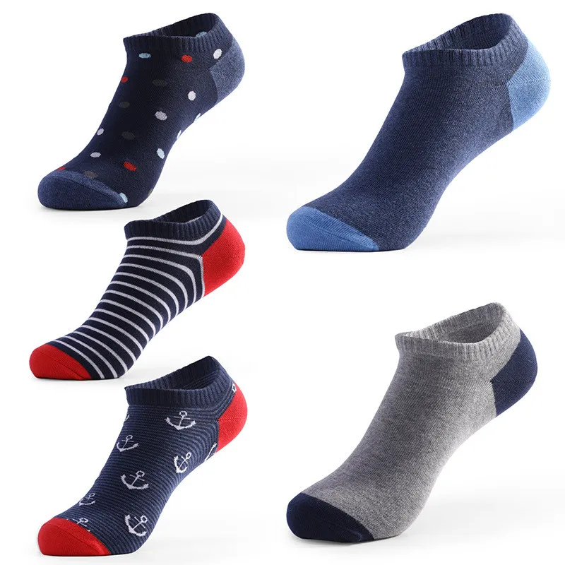 

Cotton Sports Color Wear-resistant Breathable Personality Men's Socks Fashion Heel Reinforcement Boat Shallow Sweat-absorbent