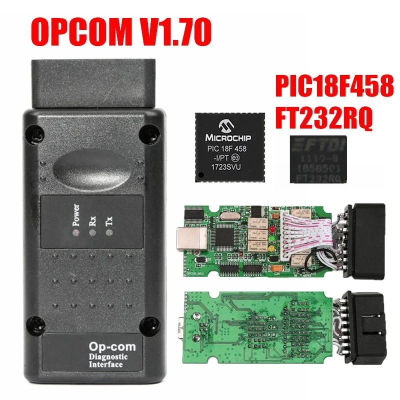 10 шт./лот обновление прошивки OPCOM V1.95 PIC18F458 FTDI диагностический сканер OBD2 для