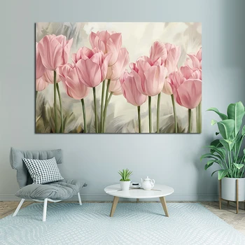 

Wall Art Tulip Plant Flowers Canvas Painting Home Decoration Painting Cuadros Posters and Prints Picture
