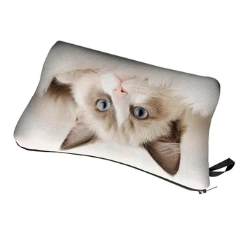

Cute pattern Pouch Travel Case Cosmetic Makeup Bag (Beige Cat)