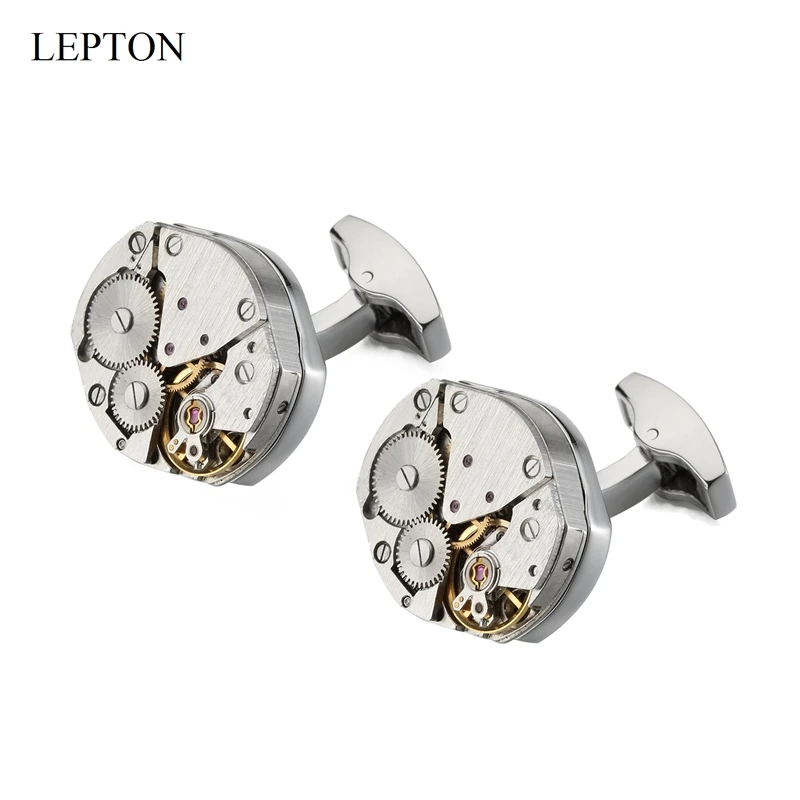 

Lepton Steampunk Mens Cufflinks Vintage Watch Movement Cuff links Gift for Men Father's Day/Lover/Friends/Wedding/Anniversaries