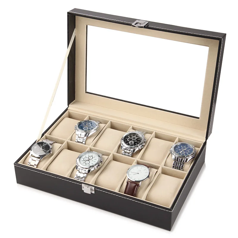 

PU Leather Top Grade Watch Box 2-3-6 10 12-Bit 20 Watch Storage Display Gift Box
