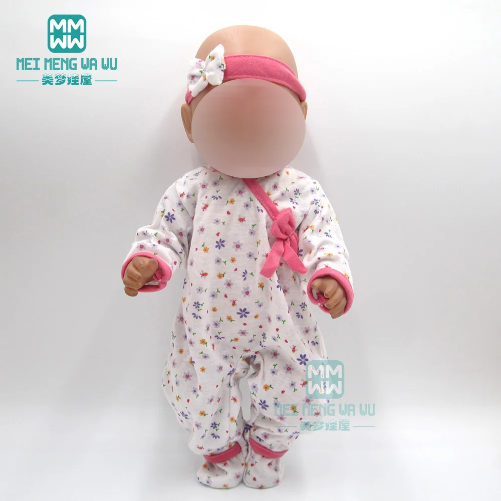 

Doll clothes for 17inch 43cm baby new born dolls Pink crawling clothes