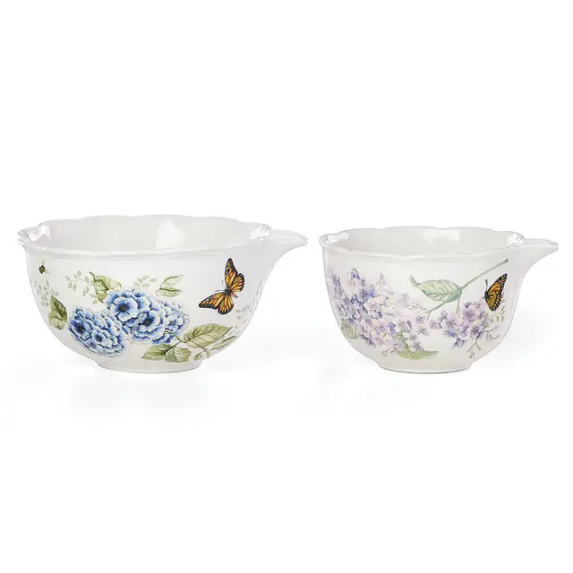 Butterfly and Flower pattern ceramics strawberry bowl 6