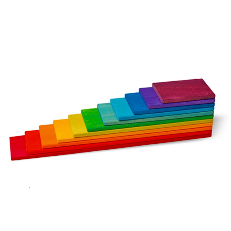Деревянные игрушки, обучающие игрушки, комбинация, Радужный блок, Монтессори, строительная игра, креативный детский деревянный штабелер, гнездовой блокиратор - Цвет: WJ3536CT
