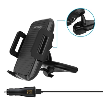 

2020 New Car Qi Wireless Charger Phone Charging Stand CD Mount Holder For iphone8 X S8 S7
