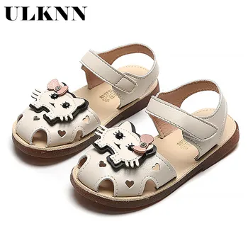 

ULKNN 2020 Summer New Girls Sandals Children Sandals Korean Version Of The children's Cartoon Princess non-slip soft-soled Shoes