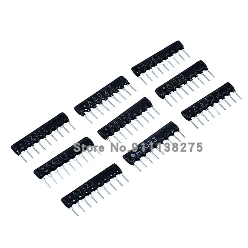 10PCS A09-103/102/472/104 SIP-9 Commoned Widerstand Netzwerk Array 9PIN (1K 2K 3,3 K 4,7 K 10K 22K 100K 33K 47K 100R 220R 470R 330R