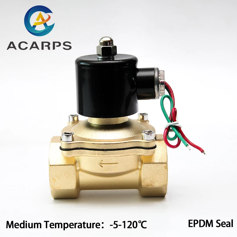 

1/4" 1/2" 1" 2" Normally Closed Brass High Temperature 120 Degree Solenoid Valve 220VAC 110VAC 24VDC 12VDC 24VAC With EPDM Seal