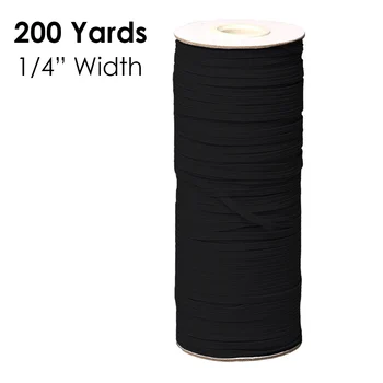 

Braiding Elastic Cording 200-Yards Elastic Bands Elastic Rope Length 1/8" Width White Heavy Stretch knitting Elastic White Black
