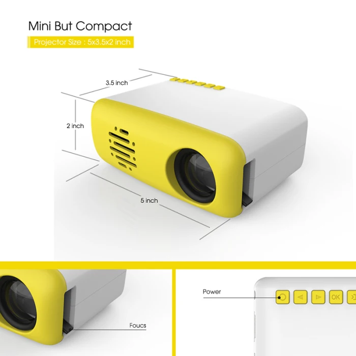 Горячие Мини ЖК-проектор HDMI высокой четкости домашний медиаплеер для личного театра вечерние BUS66