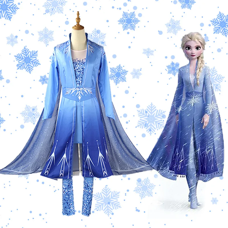

The New Frozen 2 Princess Elsa Cosplay Skirt Dress set Costumes Christmas Halloween