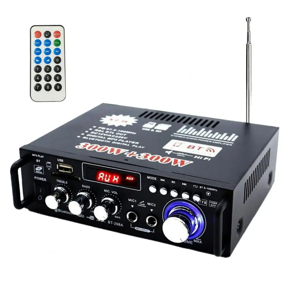 Цифровой Hi-Fi аудио стерео усилитель мощности с ЖК-дисплеем 12 В/220 В | Электроника