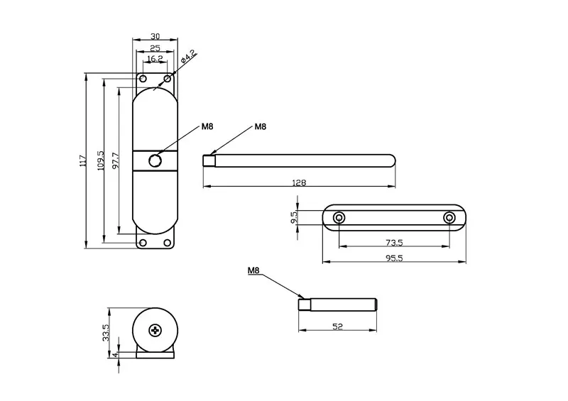 Closer, Fire Rated Door Stopper, Door Hardware, White Zinc Alloy, 20-70kg