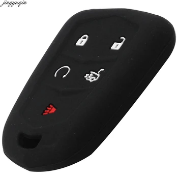 

jingyuqin Styling Remote Car Key Fob Silicone Case Cover Protector For Cadillac SRX ATS XTS Accessories After 2015 5 Buttons