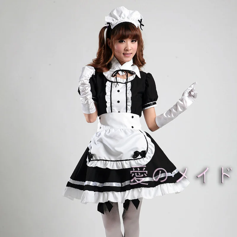 

Gothic Lolita Dress Anime Sexy French Maid Costume Sweet Cosplay Sissy Maid Uniform Plus Size Halloween Costumes For Women