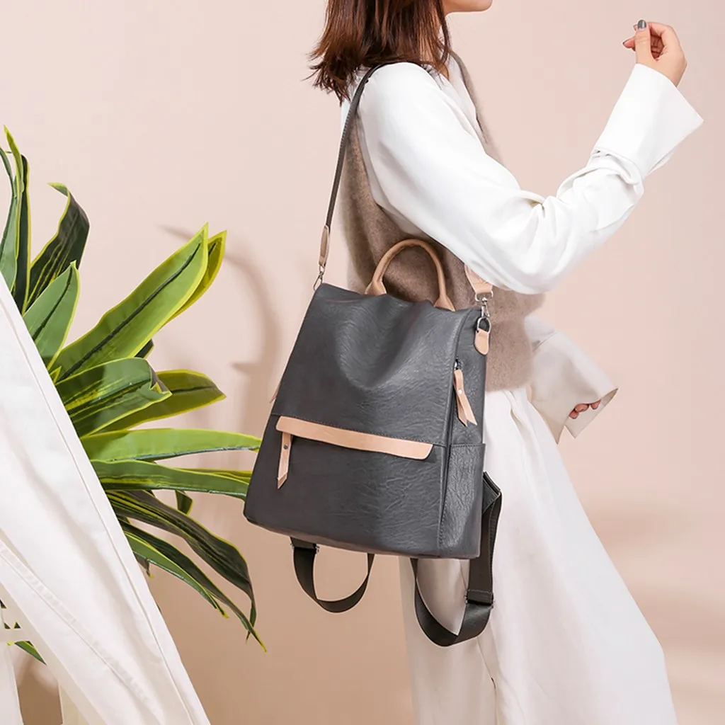 Mochila feminina Женская мода смешанные цвета Водонепроницаемая Сумка Tote плечевой