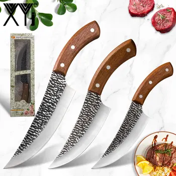 

XYj 5"6"7" Handmade Forged Boning Knife Sharp Blade High Carbon Blade Steel Full Tang Outdoor Survival Serbian Knife Gift Box