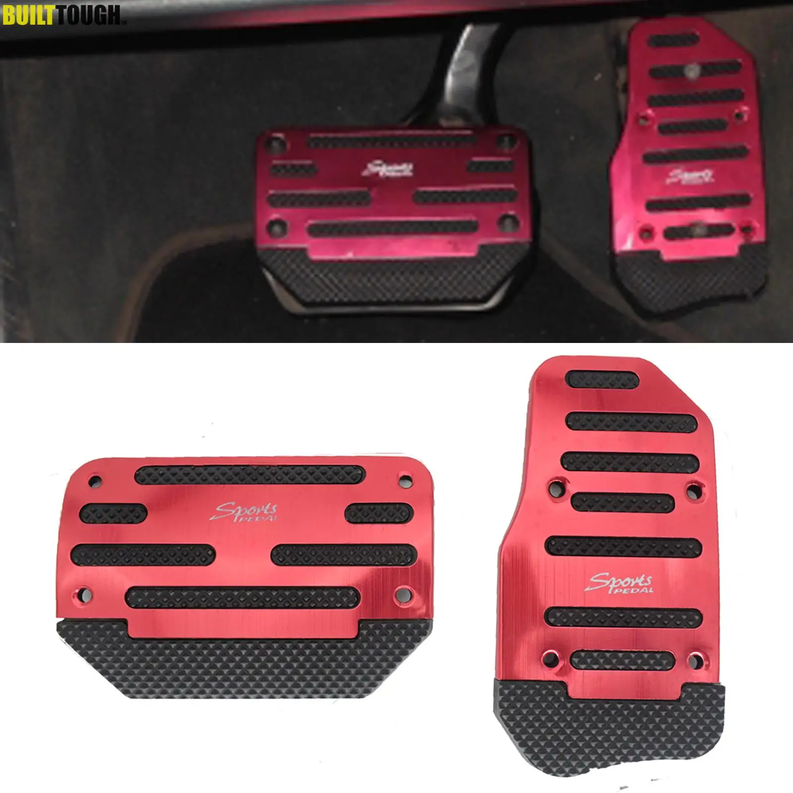 Universal Aluminum Automatic Transmission 2pcs Nonslip Car Pedal Cover