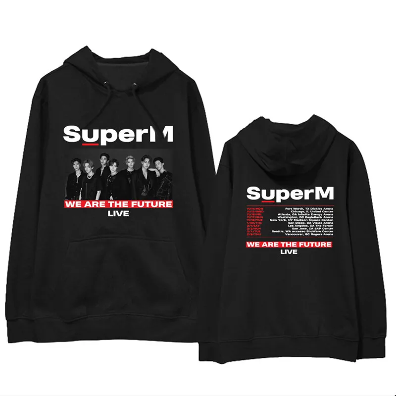 KPOP SuperM Super M We Are The Future Live JOPPING Album оверсайз худи уличная одежда Свободный пуловер