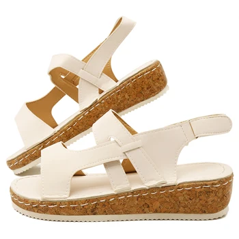 

Women Sandals Soft Leather Wedges Shoes Women Espadrilles Platform Female High Heels Sandals Summer Chaussures