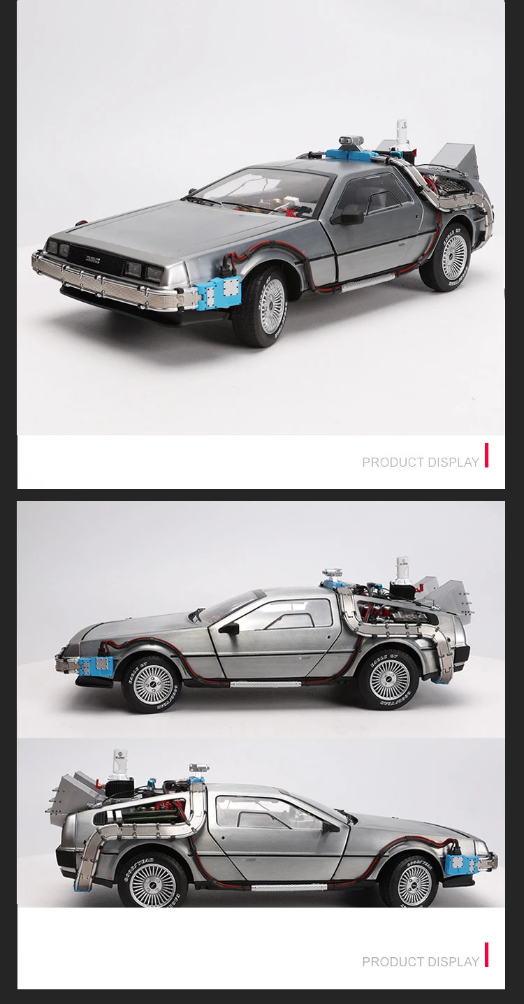 1/18 литая под давлением модель автомобиля часть 3 машина времени DeLorean автомобиль металлическая игрушка Welly Назад в будущее Дети подарок собрать