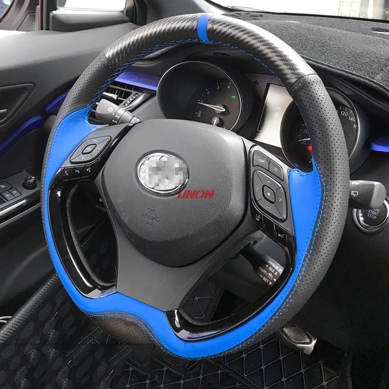 Unon для Toyota CH-R CHR- автомобильный Стайлинг рулевые колеса крышка из искусственной кожи внутренние аксессуары крышка рулевого колеса