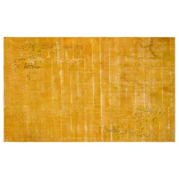 

Handmade Yellow Vintage Overdyed Turkish Area Rug 195x317 Cm-6'5''X10'5''