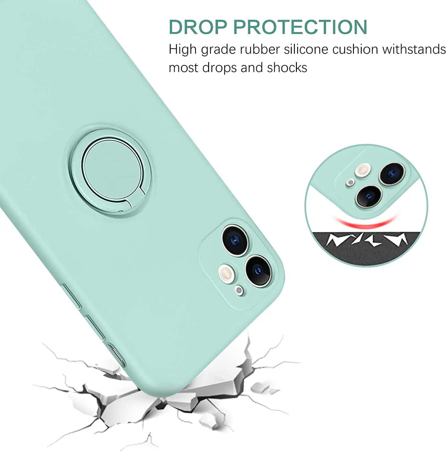 

Жидкий силиконовый чехол для телефона Motorola Moto E7 Power Finger Ring Stand магнитный держатель кронштейн задняя крышка
