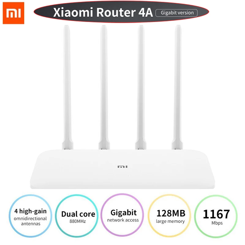 Xiaomi Mi Router 4A Gigabit Version 2,4 GHz 5GHz WiFi 1167Mbps WiFi Repeater 128MB DDR3 High Gain 4 antennen Netzwerk Extender