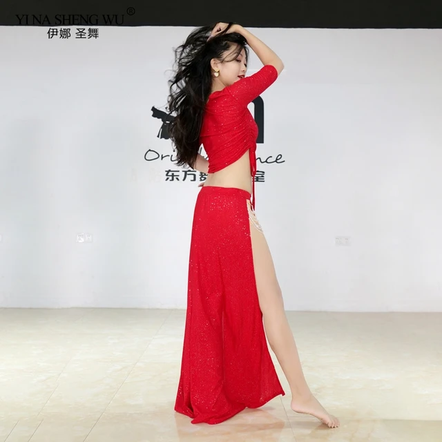 Costume de danse du ventre pour femme, ensemble de vêtements de  phtalperformance du ventre, haut à demi-manches, jupe longue, tenue de danse  financière, 2 pièces - AliExpress