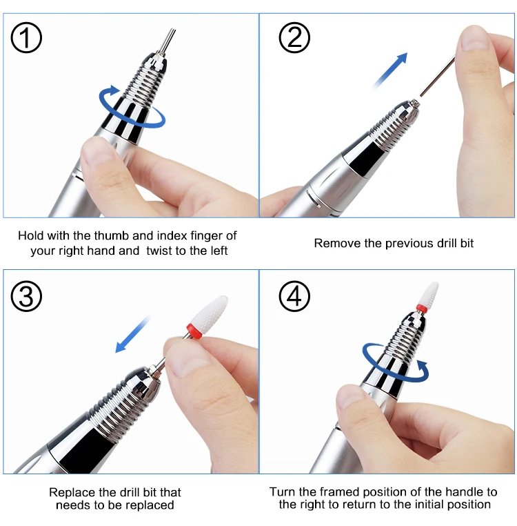 Brocas elétricas p manicure e acessórios