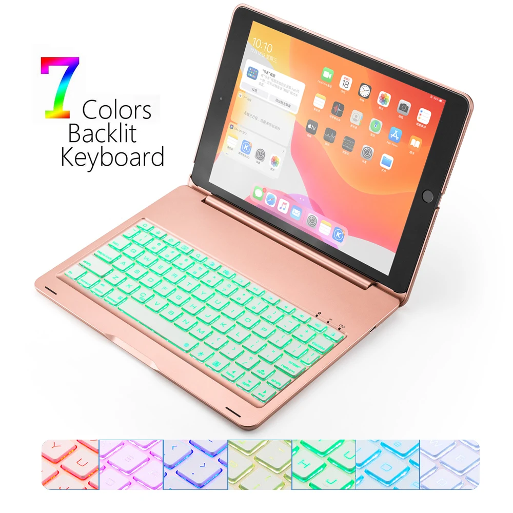 For iPad 10.2 inch 2019 English Wireless Bluetooth Keyboard 7 Colors Backlit Keyboard With Aluminum Alloy Tablet Protective Case For iPad 10.2 inch 2019 English Wireless Bluetooth Keyboard 7 Colors Backlit Keyboard With Aluminum Alloy Tablet Protective Case