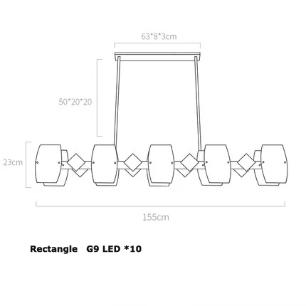 rectangle Современный светодиодный светильник в стиле АР-деко с медным кристаллом, светодиодный светильник. Подвесной светильник s. Подвесной светильник. Подвесной светильник для столовой, фойе - Цвет корпуса: rectangle