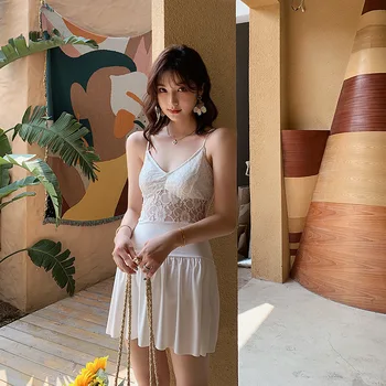 

Swimsuit 1 Piece Woman Rashguard Female Women Swimwear 2019 One Bikinis 2018 Beach Womens New Ins Suits Swimsuits With Skirt