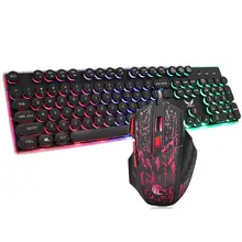 Горячая Распродажа клавиатура Классическая нежная текстура 104 клавиш подсветка Проводная игровая клавиатура мышь Набор клавиатуры комбинированные Мыши для ПК