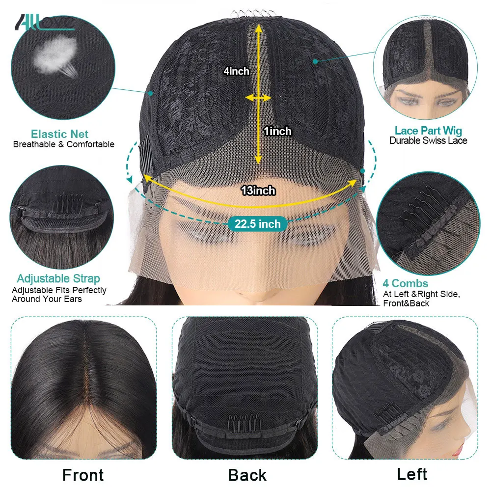 Allove Bob Wig Lace Front Human Hair Wigs Brazilian Straight Bob Lace Front Wigs 13x4x1 Middle Part Short Bob Human Hair Wigs