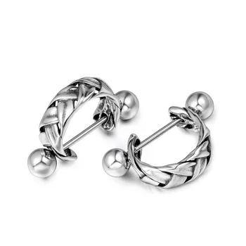 

European and American Fashion Wide Twist Braided Earrings Rock Earrings Woven Ear Clasps Earrings Mixed Batch Cf114