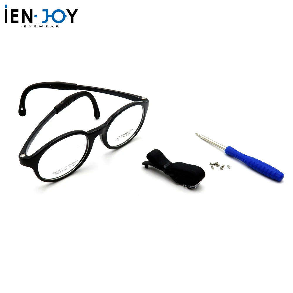 

IENJOY Students Eyeglasses Frames Round Glasses Detachable Eyewear for Kids TR90 Silicone Boy Girl Game Protective Goggle
