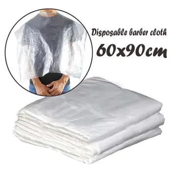 

100 Pcs Disposable Hairdressing Capes PE Waterproof Apron Cutting Perm Dye Hair Cape Barber Transparent Hairdressing Cloth