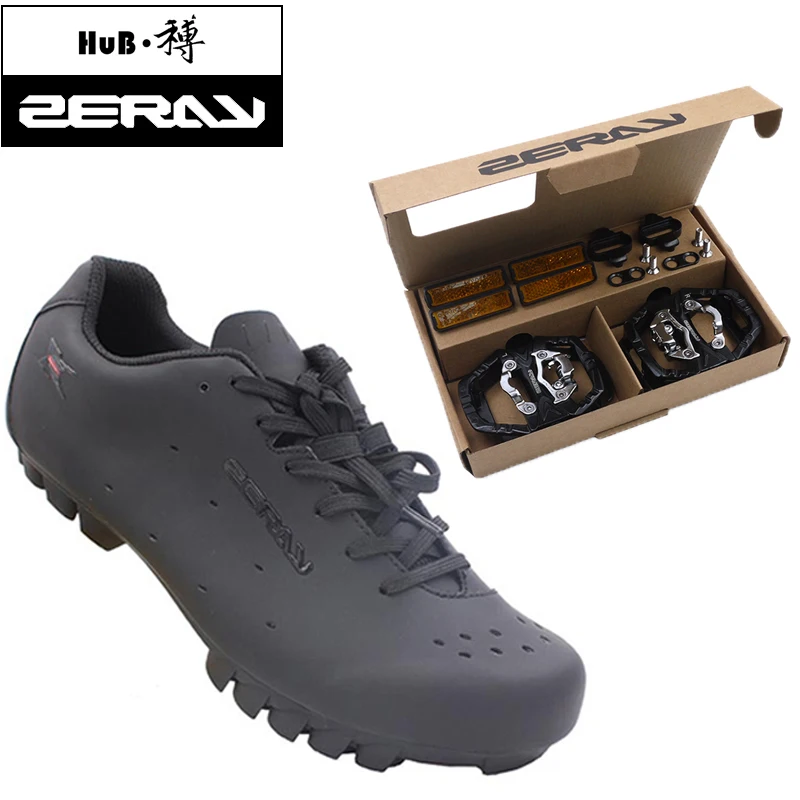 ZERAY E103 MTB велосипедная обувь мужские велосипедные кроссовки обувь для горного велосипеда классические черные ездовые аксессуары Sapatilha cicllsmo mtb - Цвет: Black and ZP-109S
